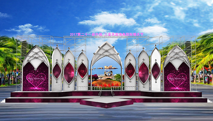 三亞婚慶白天舞臺效果圖